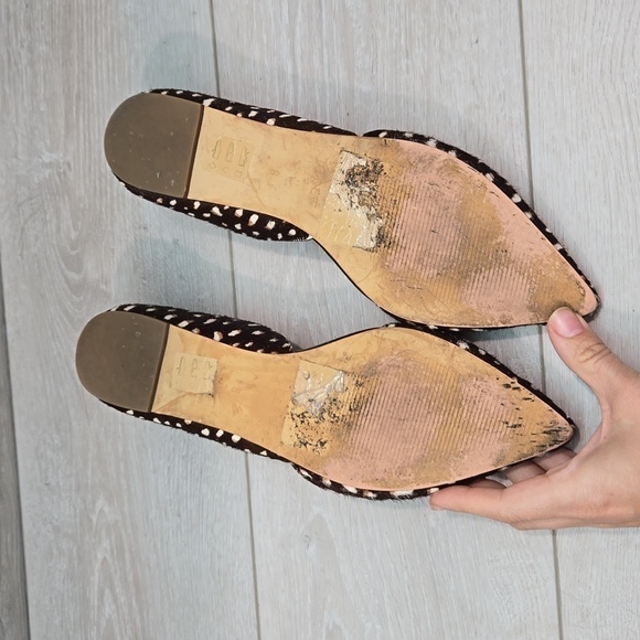 J.Crew Women Leather Animal Print fur Loafer Slip on shoes sz 8 - Picture 14 of 14